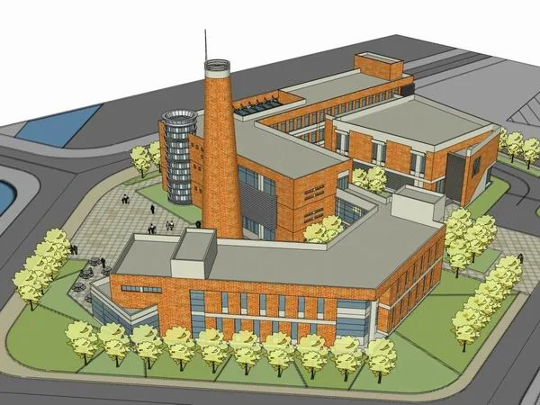 Sketchup Cultural Model | Multi story Assistance Cultural Center, Cultural Architecture, Modern Style
