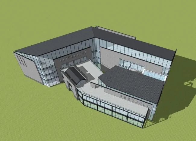 Sketchup Business Model | Multi story Commercial Building, New Chinese Style