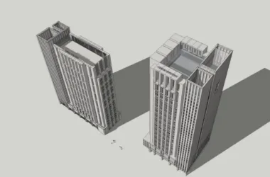 Neoclassical High-Rise Office Building SketchUp Model-BIM WORLD
