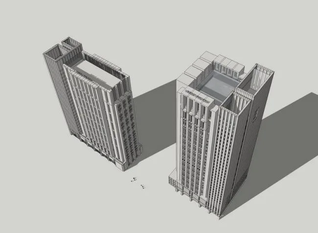 Sketchup Office Model | High rise Office Building, Neoclassical Style