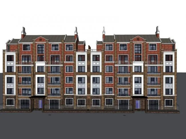Classical Multi-Story Residential Model in SketchUp