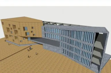SketchUp Business Model: Modern Multi-Story Clubhouse and Commercial Building Design-BIM WORLD