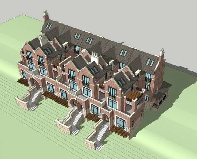 SketchUp Villa Models: British and Classical Row House Designs