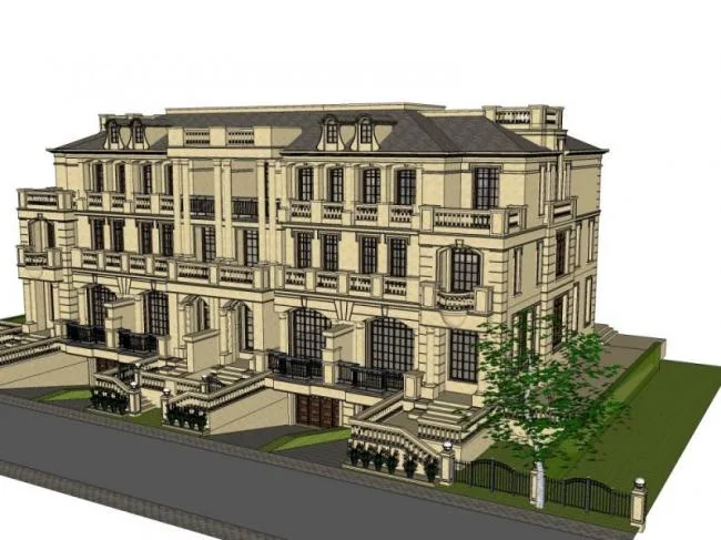 Sketchup Villa Model | Stacked Villa, French Style, Classical Style