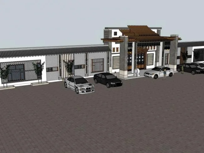Sketchup Business Model | Multi story Restaurant, Commercial, Chinese Style