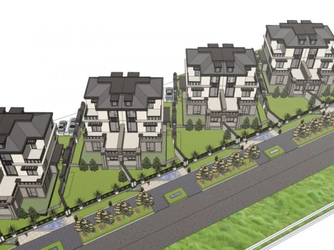 Sketchup Villa Model | Twin Villa, Modern Style