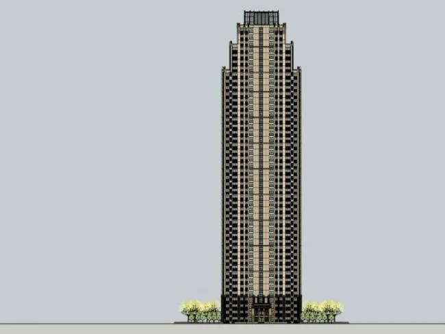 Sketchup Residential Model | Super high-rise residential building, classical style