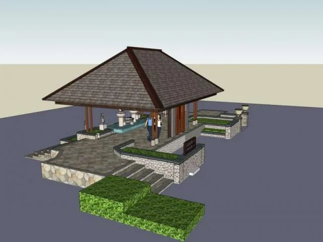 Sketchup Sketch Model | Pavilion, Classical Style, Sketch