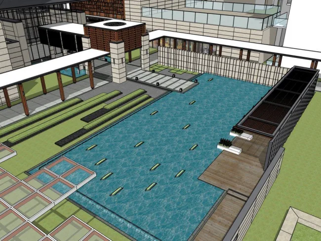 Sketchup Business Model | Multi story Sales Office, Commercial Building, Modern Style