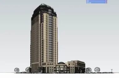 SketchUp Hotel Model: High-Rise Classical Style Design-BIM WORLD
