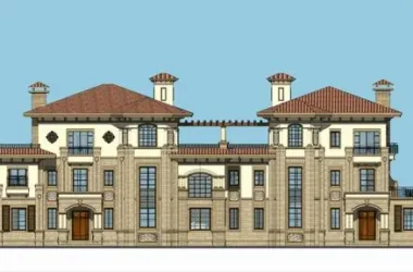 Classical Twin Villa SketchUp Model-BIM WORLD