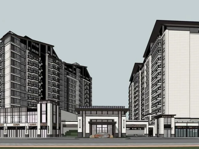 Sketchup Residential Model | High rise Residential Buildings, Residential Buildings, Modern Style