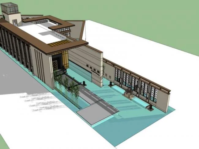Sketchup Residential Model | Multi story Sales Office, Modern Chinese Style