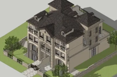 Modern Twin Villa Design | SketchUp 3D Model-BIM WORLD