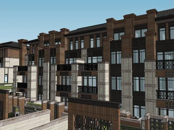 Sketchup Villa Model | Townhouse, Classical Style