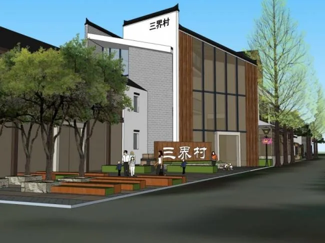 Sketchup Business Model | Multi story Inn, New Chinese Style, Commercial Architecture