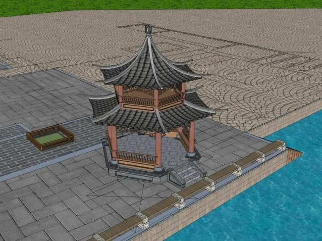 Sketchup Sketch Model | Pavilion, Chinese Style, Sketch