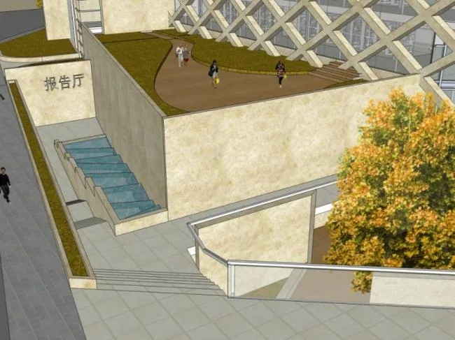 Sketchup Cultural Model | Multi story Library, Cultural Architecture, Modern Style