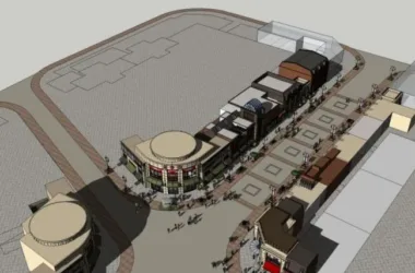SketchUp Business Model: Modern Multi-Story Commercial Street Design-BIM WORLD