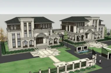Classical Twin Villa Model in SketchUp-BIM WORLD