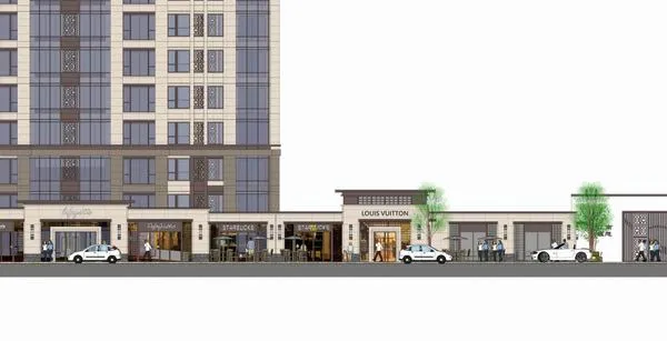 Sketchup Residential Model | High rise residential building, ground floor shops, modern style, 23rd floor