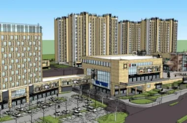 Modern High-Rise Residential with Ground-Floor Commercial Space | SketchUp Model-BIM WORLD