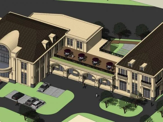 Sketchup Business Model | Farmhouse Clubhouse, Classical Style