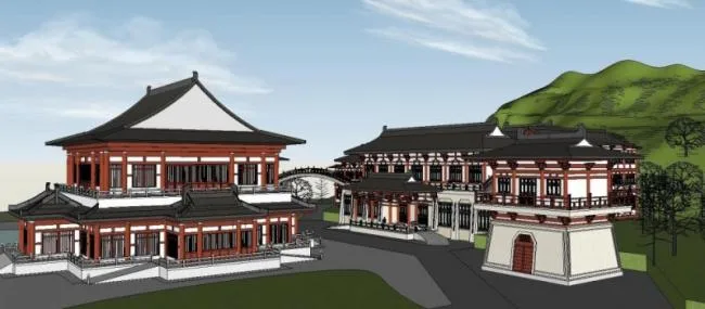 Sketchup Ancient Architecture Model | Multi story Private Clubhouse, Chinese Style, Commercial, Ancient Architecture