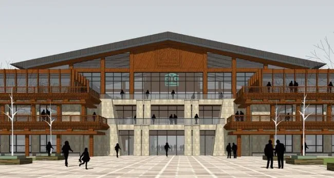 SketchUp Multi-Story Chinese Style Hotel Model