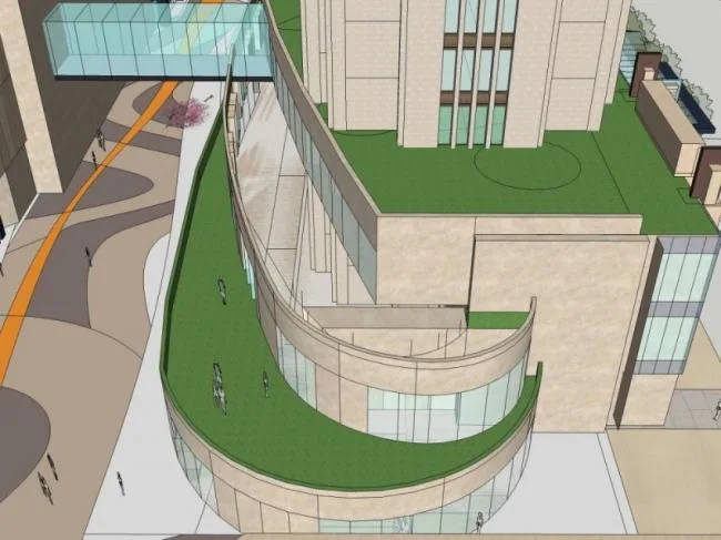 Sketchup Business Model | Multi story Commercial Street, Modern Style