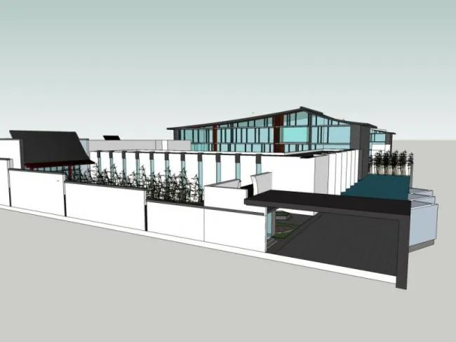 Sketchup Business Model | Low rise Clubhouse, Modern Chinese Style