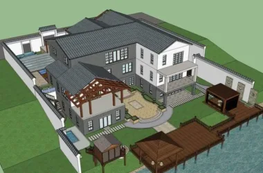 Classical Style Single Family Villa Model in SketchUp-BIM WORLD