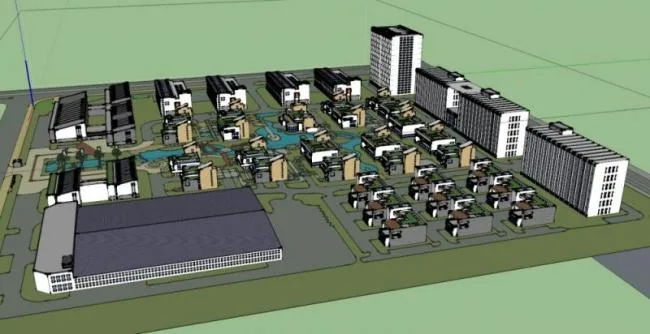 Sketchu Industrial Factory | Economic Development Zone Factory and Office, Multi story Industrial Factory, Modern Style