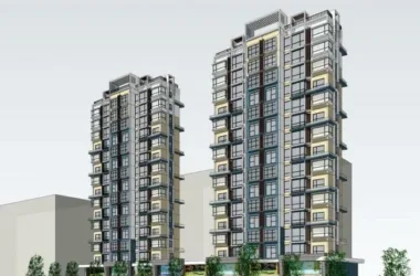 Modern High-Rise Residential Buildings with Ground Floor Shops in SketchUp-BIM WORLD