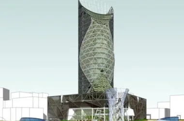 Modern High-Rise Office Building Model in SketchUp-BIM WORLD