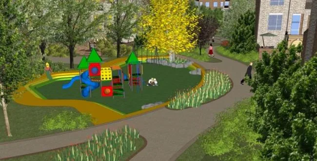 Sketchup Landscape Model | Residential Landscape, Square Landscape, Modern Style