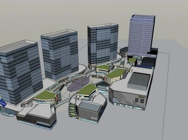 Sketchup Complex Model | Multi story Commercial Complex, Residential, Office, Modern Style