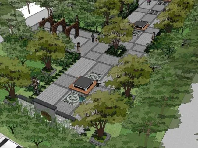 Sketchup Landscape Model | Community Landscape, Residential Landscape, Chinese Style