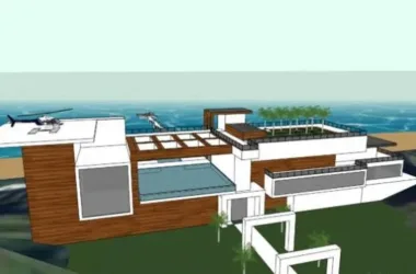 Modern Seaside Villa SketchUp Model | Contemporary Solo Villa Design-BIM WORLD