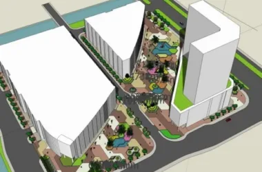 Modern Square Landscape Design in SketchUp-BIM WORLD