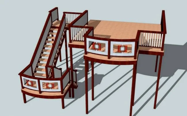 SketchUp Material Model: Landscape Components for Bridge-Connected Outdoor Viewing Platforms