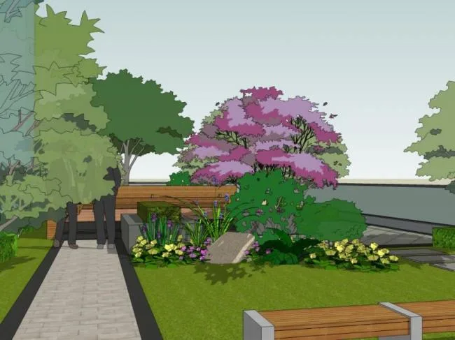 Sketchup Landscape Model | Roof Garden, Modern Style