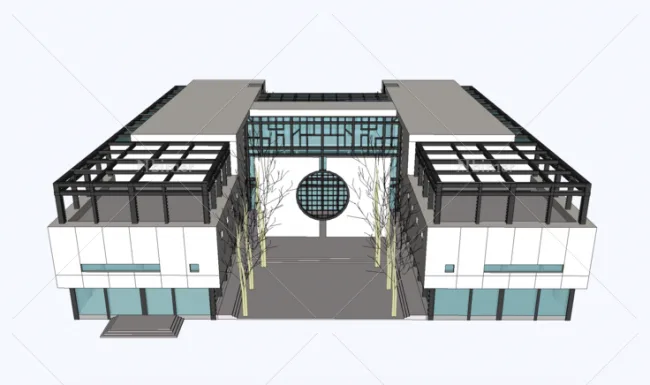 Sketchup Cultural Model | Multi story Archives, Libraries, Museums, New Chinese Style, Cultural Architecture