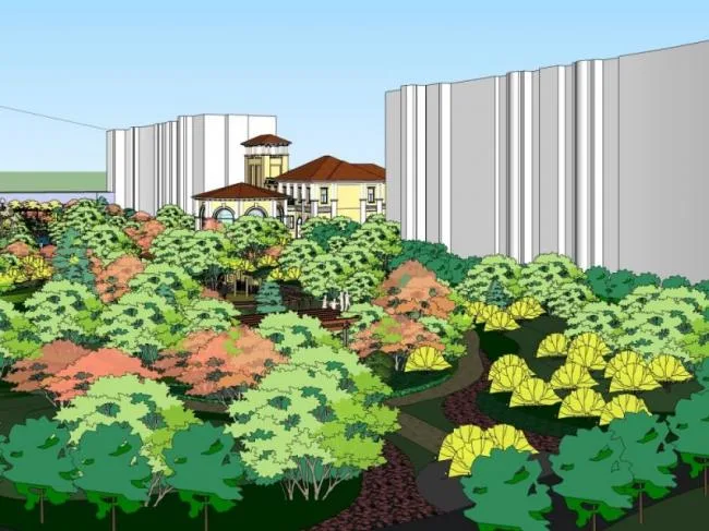 Sketchup Landscape Model | Community Landscape, Residential Landscape, Modern Style