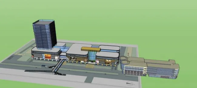 Sketchup Complex Model | Multi story Commercial Complex, High rise Office, Modern Style