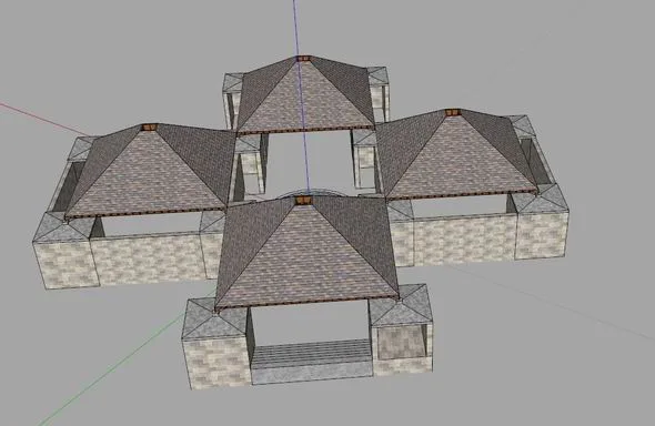 Classical Public Bathroom Sketch Model for Public Buildings in SketchUp