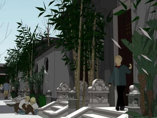 Sketchup Villa Model | Row Villa, Chinese Style
