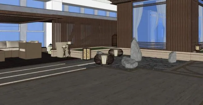 Sketchup Landscape Model | Roof Garden Landscape, Modern Style