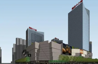 SketchUp Complex Model: Multi-Story Commercial Complex Featuring Office Building and Modern Hotel Design-BIM WORLD