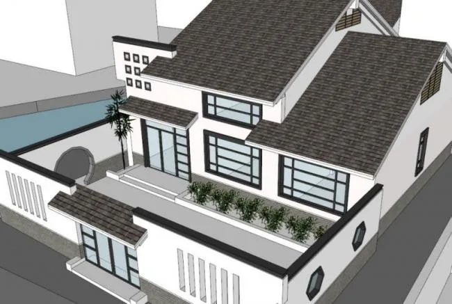 Sketchup Villa Model | Solo Villa, Chinese Style
